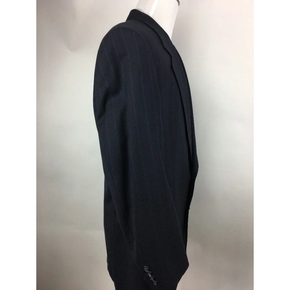 Exceptional HART SCHAFFNER & MARX Eagleson's Navy Blue Pinstripe Blazer Sz. 44xl